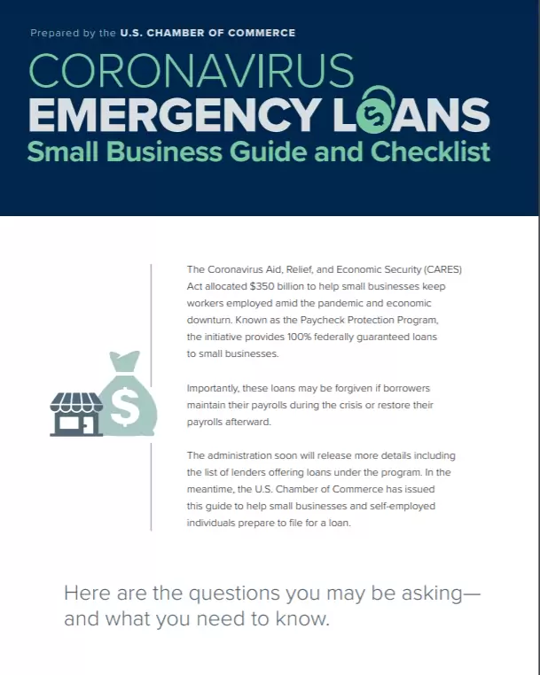 US Chamber of Commerce Coronavirus Small Business Loan checklist