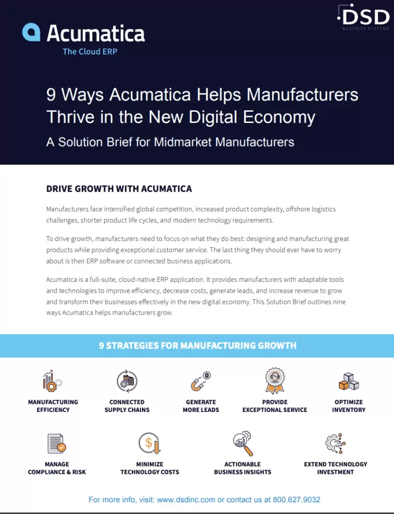 9 Ways Acumatica Helps Manufacturers Thrive in the New Digital Economy