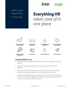 Sage HRMS Overview Sheet