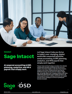 Sage Intacct Product Sheet